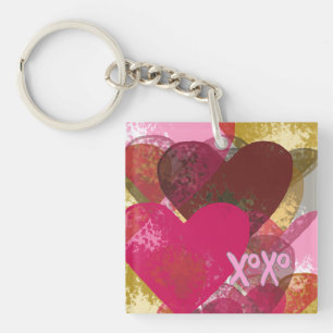 Porte-clefs Conception Abstraite Multi Cœurs