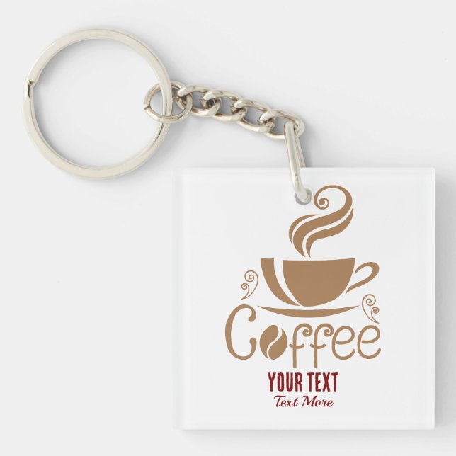 Porte-clefs Conception Amoureux du Café – Graphisme Minimalist (Devant)