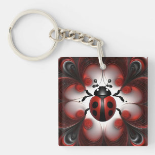 Porte-clefs Conception artistique abstraite de coccinelle,