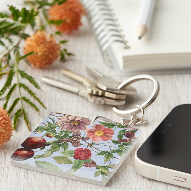 Porte-clefs Conception botanique vintage (Devant Droit)