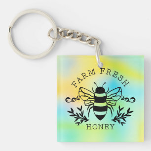Porte-clefs Conception Botanique Vintage d'Abeille à Miel Frai