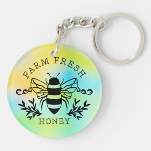 Porte-clefs Conception Botanique Vintage d'Abeille à Miel Frai