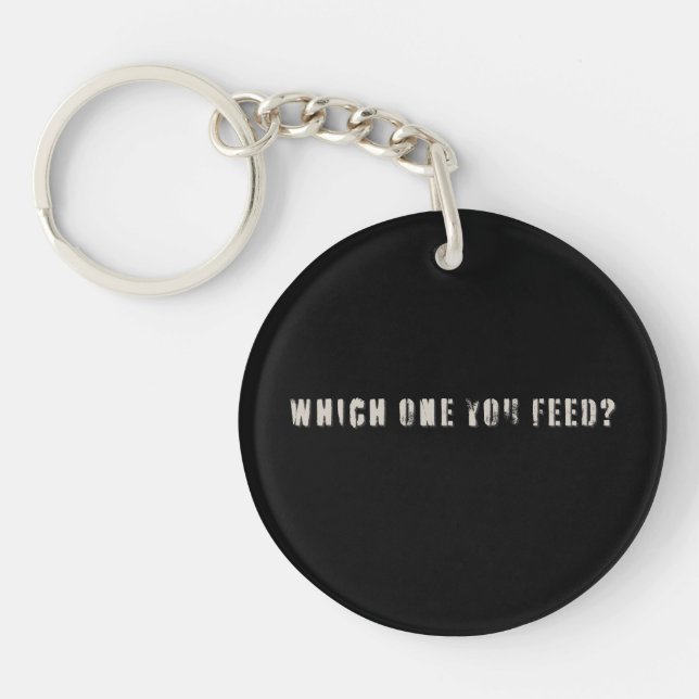 Porte-clefs Conception commerciale | Loup Blanc | 2 faces (Devant)