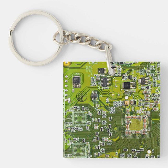 Porte-clefs Conception de carte de circuit imprimé vert clair  (Devant)