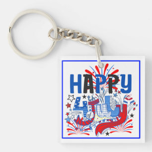 Porte-clefs Conception de célébration patriotique du 4 juillet