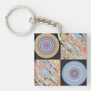 Porte-clefs Conception de cercle concentrique arc-en-ciel