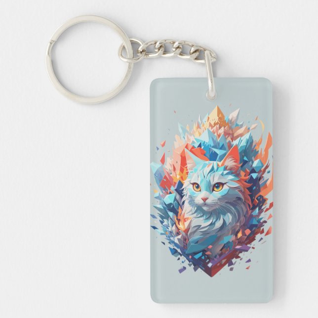 Porte-clefs Conception de chat créative Fire and Ice (Devant)