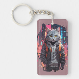 Porte-clefs Conception de chat de rue urbaine
