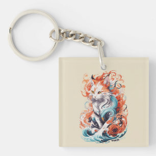 Porte-clefs Conception de chat mignon dans le style néo-tradit