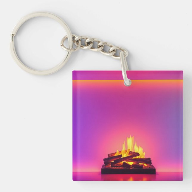 Porte-clefs Conception de cheminée rose (Devant)