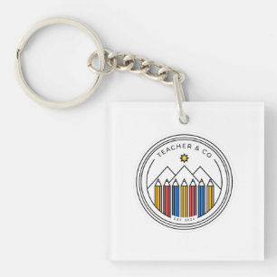 Porte-clefs Conception de chemise d'enseignant - Retour à l'éc