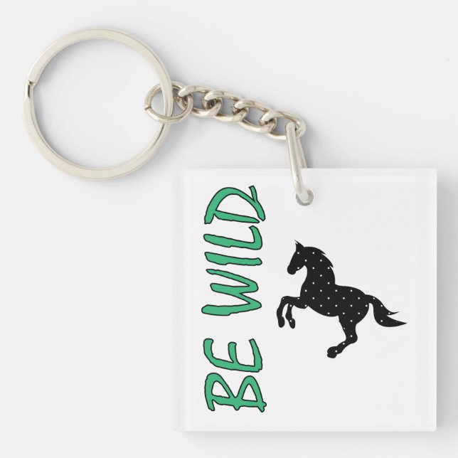 Porte-clefs Conception de cheval décoratif sauvage et fort (Devant)