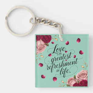 Porte-clefs Conception de citation florale de rose élégante