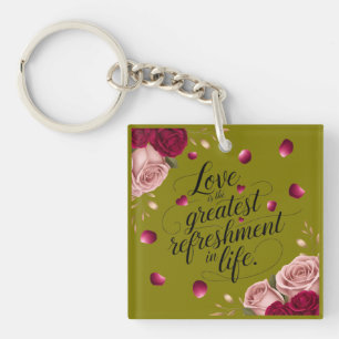 Porte-clefs Conception de citation florale de rose élégante