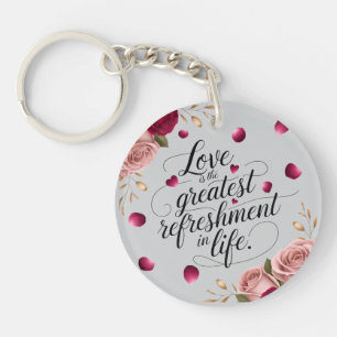 Porte-clefs Conception de citation florale de rose élégante