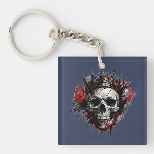 Porte-clefs Conception de couronne de crâne de roi des ténèbre (Devant)
