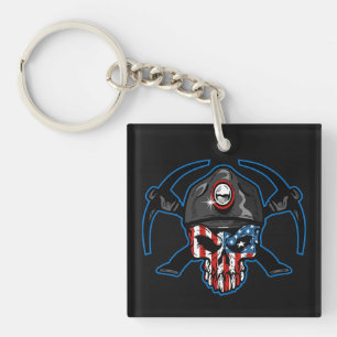 PORTE-CLEFS CONCEPTION DE CRÂNE DE MINEUR DE CHARBON USA