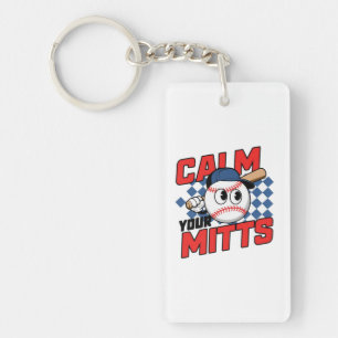 Porte-clefs Conception de dessin animé de baseball Calmez Vos