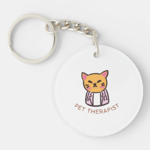 Porte-clefs Conception de dessin animé de thérapeute animalier
