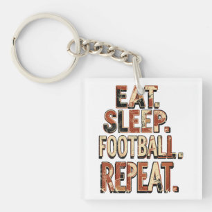 Porte-clefs Conception de fan de football vintage Graphique