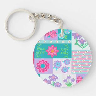 Porte-clefs Conception de fleurs vibrantes en fleurs