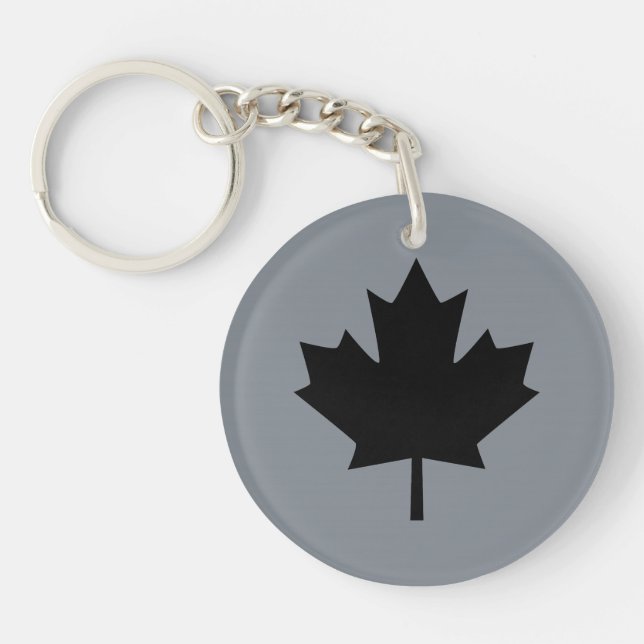 Porte-clefs Conception de la feuille d'érable noire canadienne (Devant)