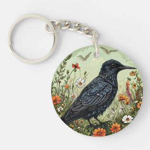 Porte-clefs Conception de la nature florale de l'oiseau Sterne