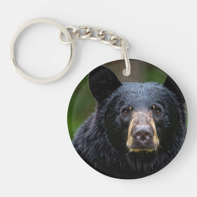 Porte-clefs Conception de la nature sauvage de l'ours noir (Devant)