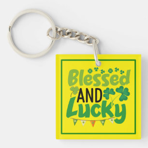 Porte-clefs Conception de la Saint-Patrick bénie et chanceuse-