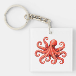 Porte-clefs Conception de la vie marine de l'octopus océan