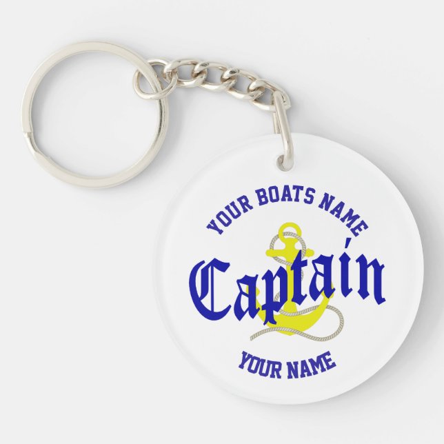Porte-clefs Conception de l'ancre des capitaines de bateau (Devant)