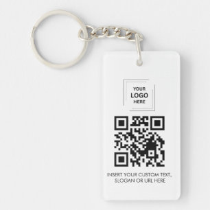 Porte-clefs Conception de logo QR blanc pour le partage de con