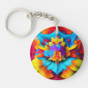 Porte-clefs Conception de Mandala Florale colorée