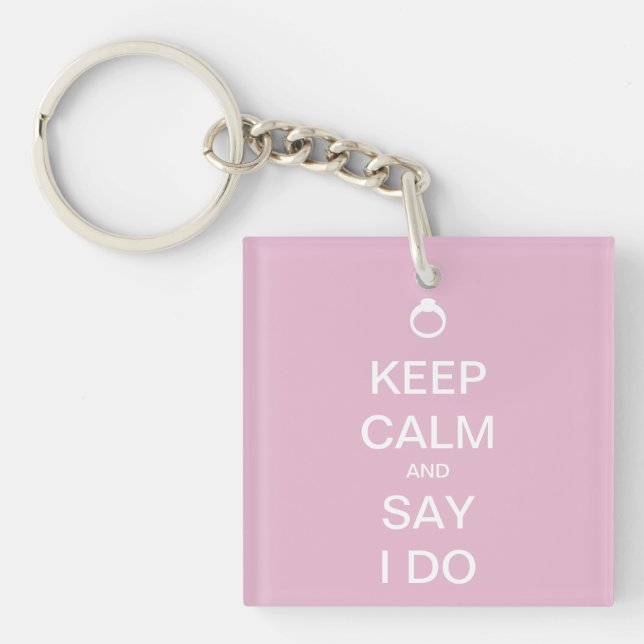 Porte-clefs Conception de mariage personnalisable Keep Calm (Devant)