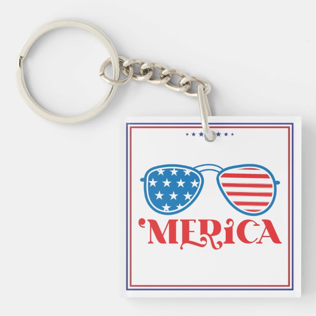 Porte-clefs Conception de Merica 4 juillet-32042 (Devant)