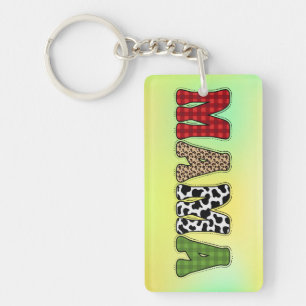Porte-clefs Conception de motif à carreaux de Mama Noël