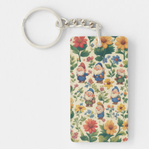 Porte-clefs Conception de motif de fleur de gnome
