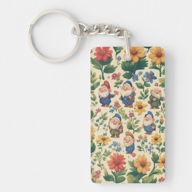 Porte-clefs Conception de motif de fleur de gnome (Devant)