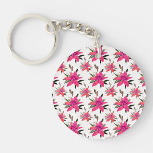 Porte-clefs Conception de motif floral Fleurs roses