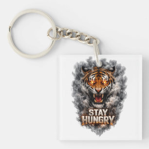 Porte-clefs Conception de motivation de tigre restez affamé