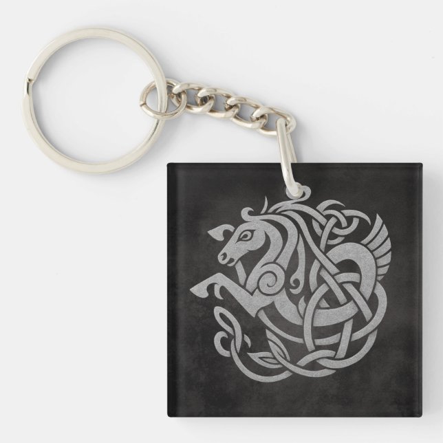 Porte-clefs Conception de nœud de cheval mythique nordique (Devant)