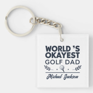 Porte-clefs Conception de nom personnalisé pour papa golfeur p