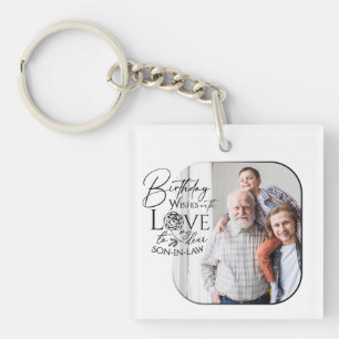 Porte-clefs Conception de photo de calligraphie d'anniversaire