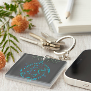 Porte-clefs Conception de signe du zodiaque Poissons mystique