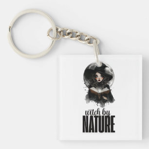 Porte-clefs Conception de sorcière gothique pleine lune Nature