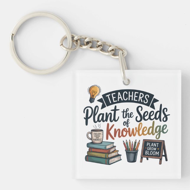 Porte-clefs Conception de sublimation de cadeau pour enseignan (Devant)