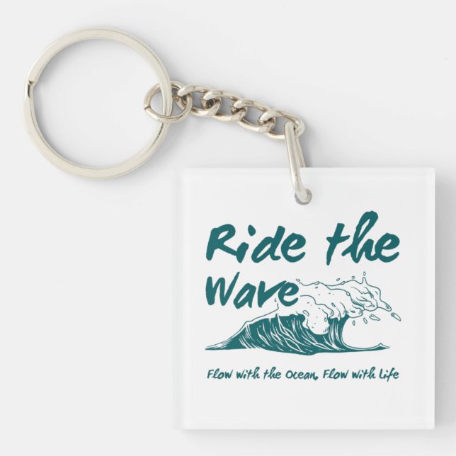 Porte-clefs Conception de surf Ride the Wave (Devant)