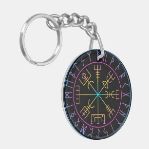 Porte-clefs Conception de symbole de compas viking Vegvisir