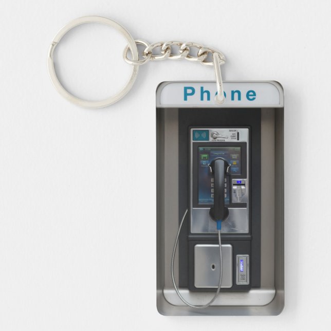 Porte-clefs Conception de téléphone public rétro, Art de cabin (Devant)