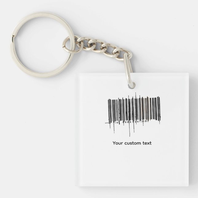 Porte-clefs Conception de texte de code-barres personnalisé (Devant)
